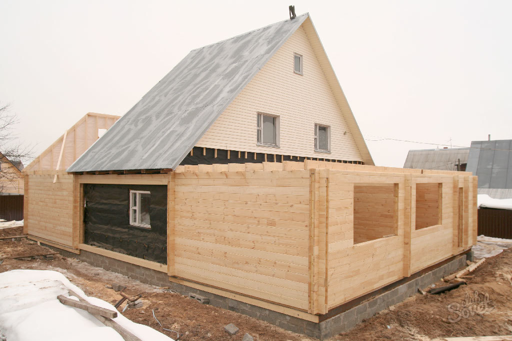 Как сделать пристройку из блоков к деревянному дому