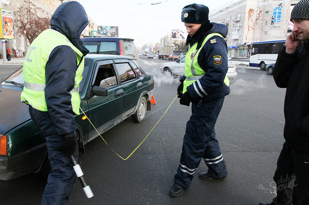 The work of traffic police officers in Omsk