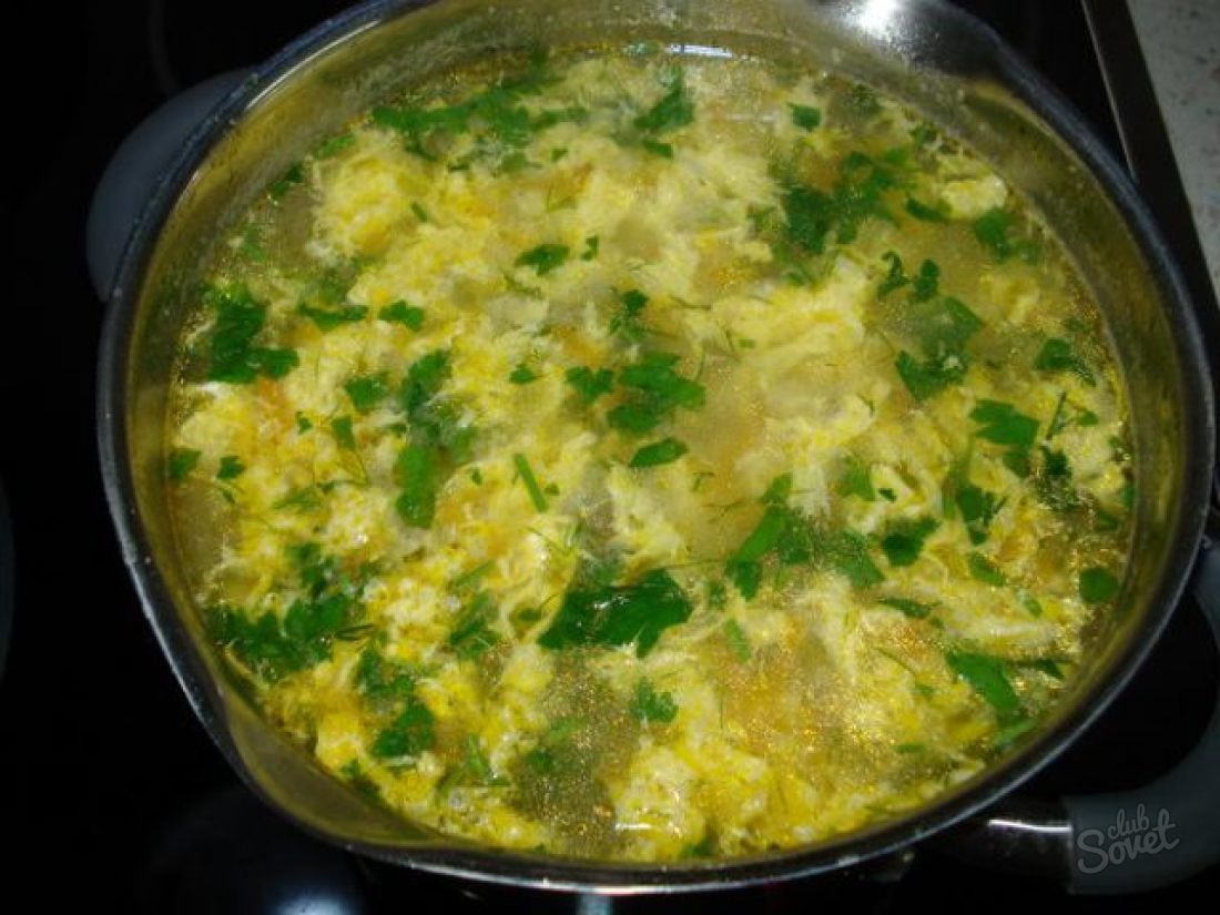 Cara memasak sup dengan telur