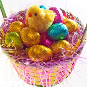 Photo how to decorate an easter basket