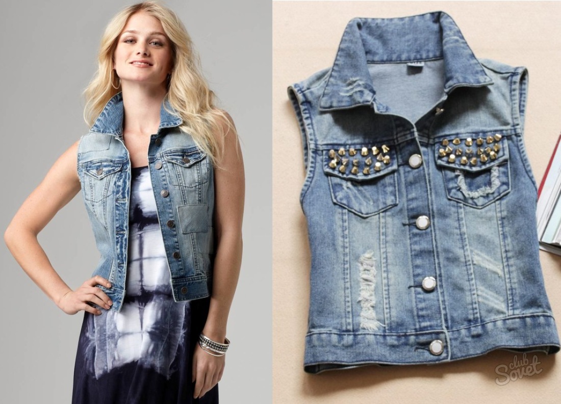 How to sew a vest of jeans