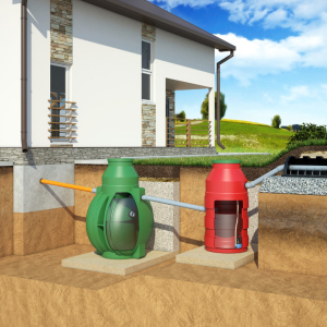 Foto, wie man einen Abwasserkanal in einem Privathaus macht, wenn Sie in der Nähe von Grundwasser?