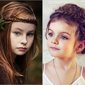Stock Foto Baby hairstyles for long hair