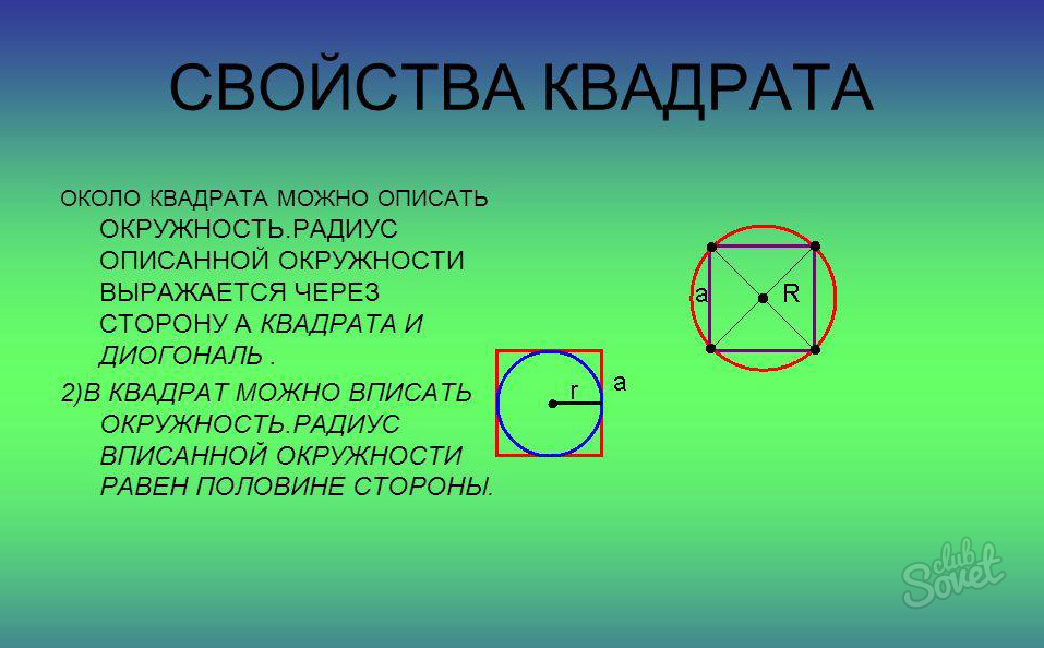 В квадрат вписаны два круга. Свойства квадрата описанного около окружности. Квадрат вписанный в окружность. Квадрат в окружности. Круг вписанный в квадрат.