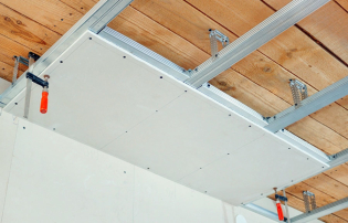 How to mount a profile under plasterboard