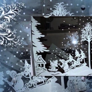 Фото украшения на окна из бумаги к Новому году