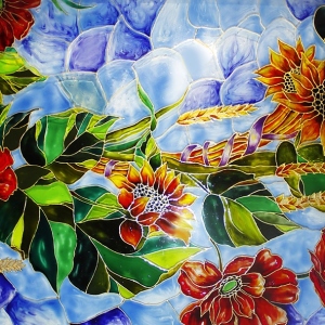 Glass painting with stained glass paints