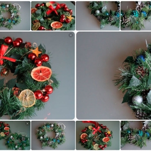 Photo How to make a New Year's wreath of Mishura do it yourself?