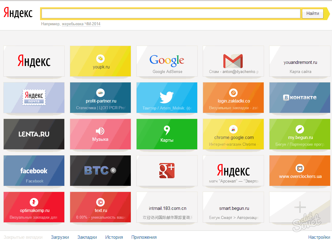 Jak udržet záložky v prohlížeči Yandex