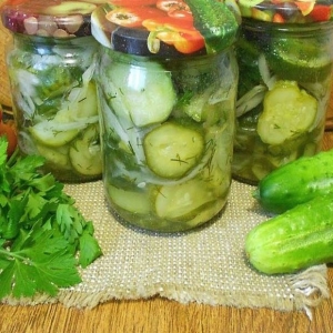 How to prepare a salad of cucumbers in the winter?