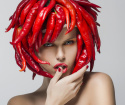 Maska s červeným růstem vlasů