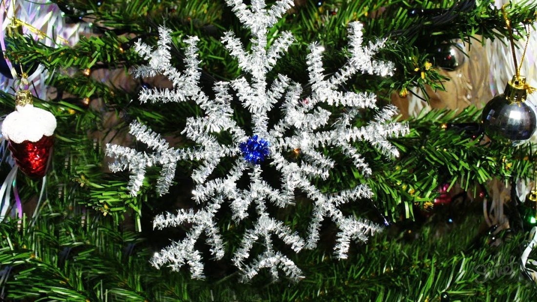 How to make a snowflake from wire and tinsel?
