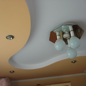 Stock Foto How to sew the ceiling by plasterboard