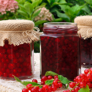 Stock Foto Jam from red currant