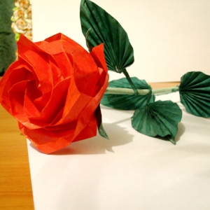 Photo how to make a paper rose with your own hands