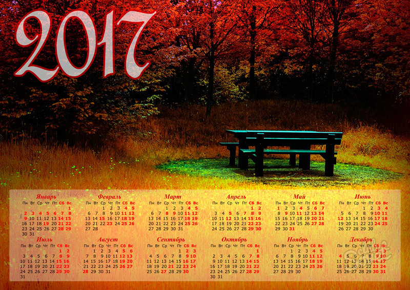 Kalender am Jahr 2017 mock2-small