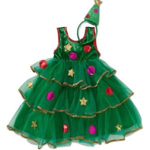 Stock Photo Kostüm-Weihnachtsbaum für Mädchen - Nähen Sie mit ihren Händen