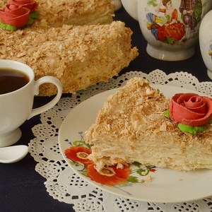 Φωτογραφία κέικ Napoleon με κρέμα - συνταγή