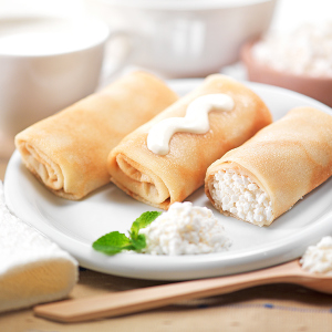 Stock Foto Pancakes with cottage cheese - recipe