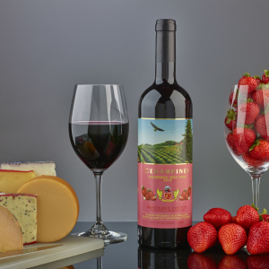 Stock Foto Wein aus Erdbeeren zu Hause