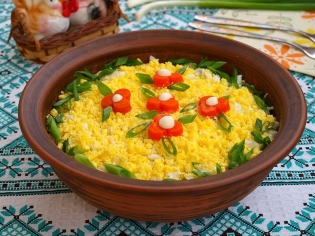 Insalata Mimosa con Gorbush - ricetta classica