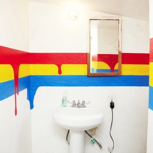 Fotografia de Stock Como pintar o banheiro