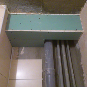 How to close the pipe plasterboard