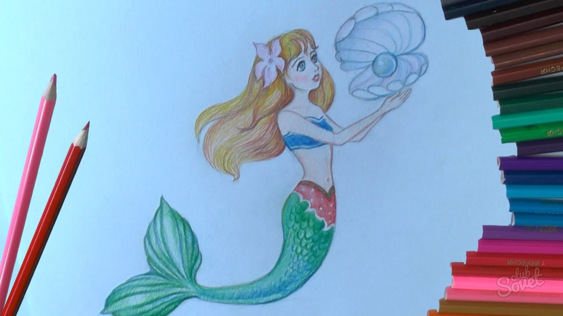 Wie zeichne ich eine Meerjungfrau?