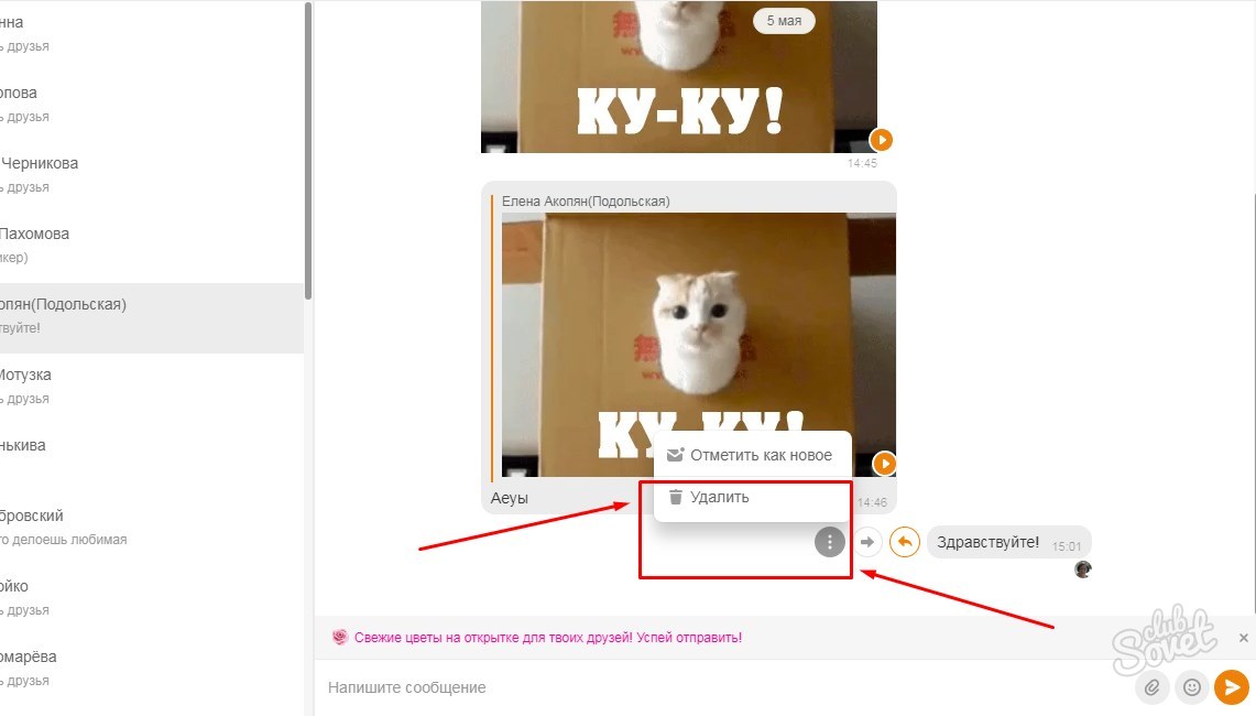 Как Удалить Фото Из Сообщений Одноклассников