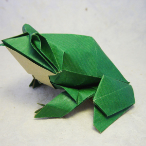 Foto, wie man Origami-Frosch herstellt