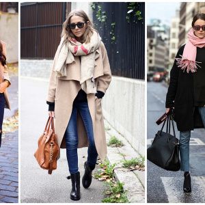 How beautifully tie a scarf on a coat