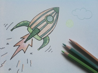 Cómo dibujar un cohete