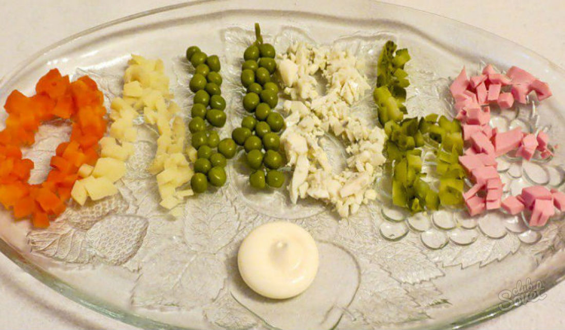 Klasický šalát recept olivier
