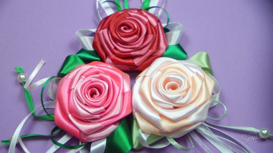 How to make a rose from satin ribbon