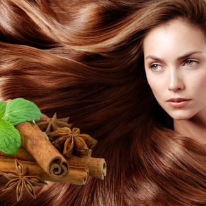 Stock Foto Mask with cinnamon for lightening hair