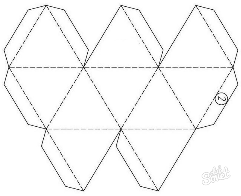Октаэдр из бумаги, развертка, как сделать октаэдр самому из бумаги, схема для склеивания
