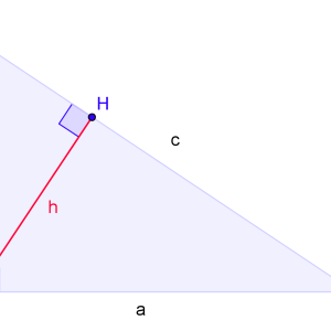 Como encontrar uma altura em um triângulo retangular