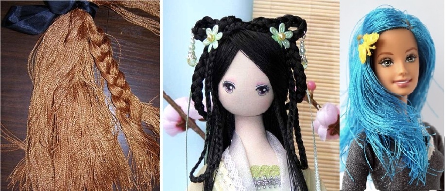 Волосы для куклы из ниток