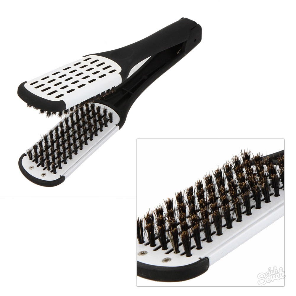 Likriktare-för-hair-professionell frisörsverktyg-duplex penslar-rätning hårkammar-läder-läder-klämma verktyg