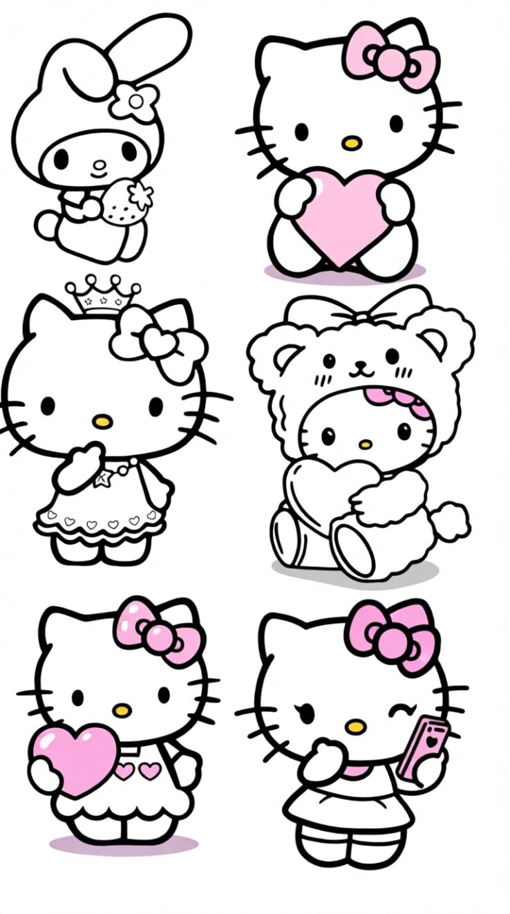 смешные котята Hello Kitty рисунки