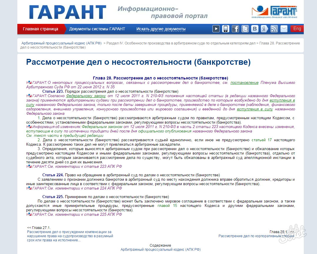 Несостоятельность, банкротство