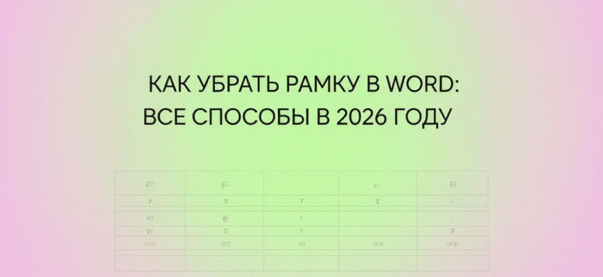 как убрать рамку в word все способы в 2026 году