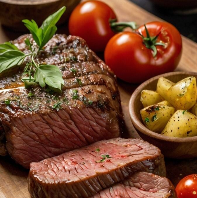 Запечённый картофель с овощами и фетой